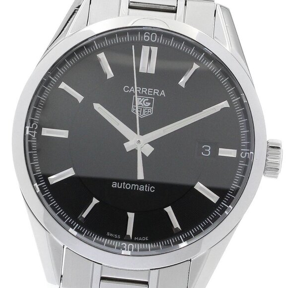 TAG HEUER Carrera WV211B-3 Date Black Dial Automatic Men's Watch - Picture 6 of 11